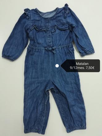 Bavlnený rifľový overal s volánikmi, matalan,80