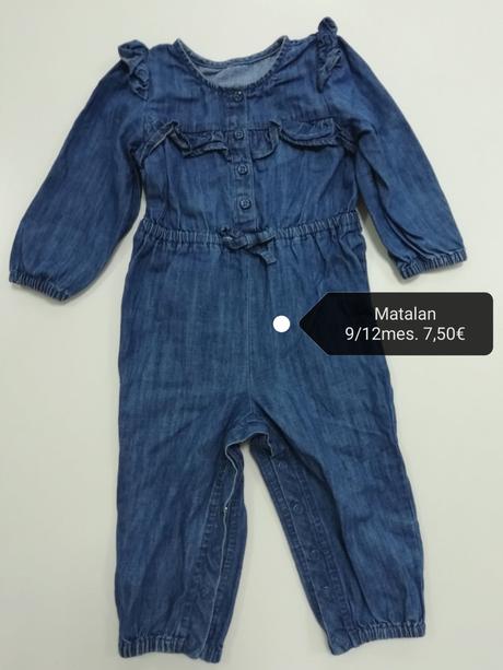 Bavlnený rifľový overal s volánikmi, matalan,80