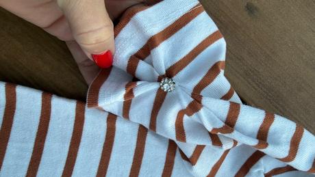 Pruhované tričko s nariaseným rukávom zara, zara,128