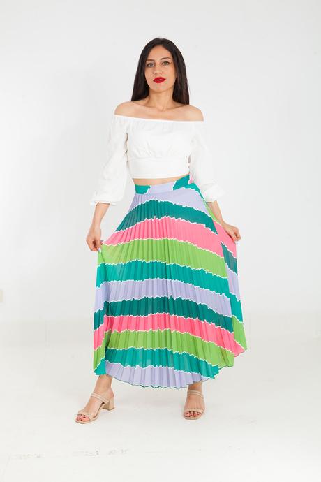 Dámska plisovaná sukňa zelená, l / m / s