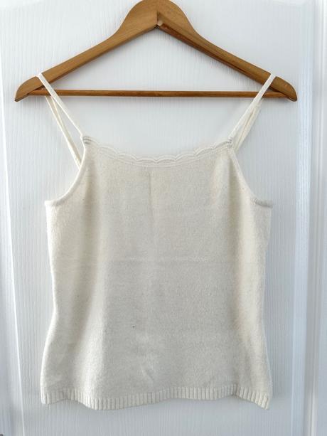 Luxusný top na ramienka vlna a kašmír, m