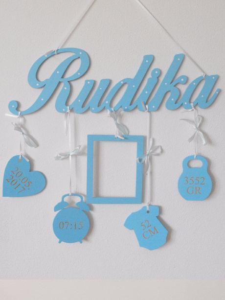 Meno na zavesenie s údajmi a fotorámikom, 