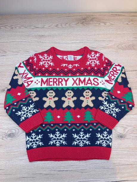 Chlapčenský vianočný červený sveter, sinsay,116