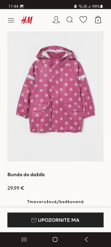 Bunda do dazda a vetra 74/80, h&m,74