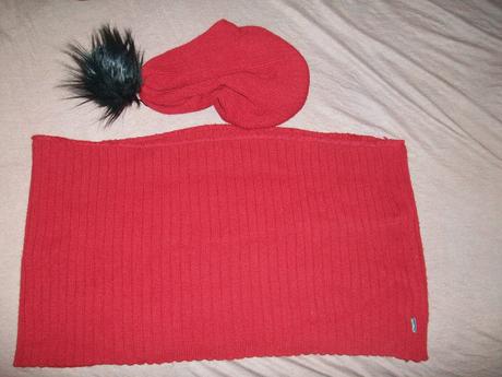 Sal a ciapka set krasne bordove, 