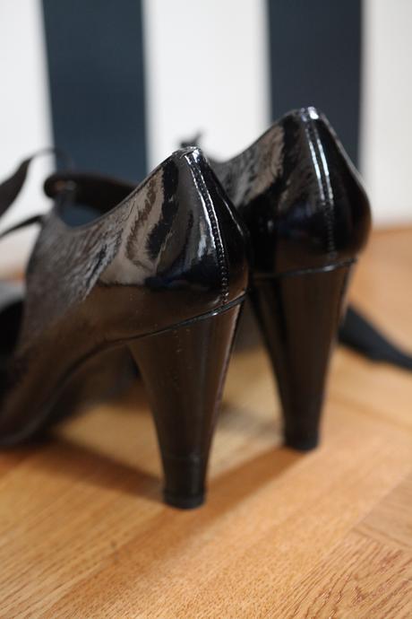 Čierne kožené lakové lodičky, 36, 36