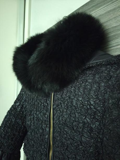 Zimna paperova bunda s pravou kozusinkou, s