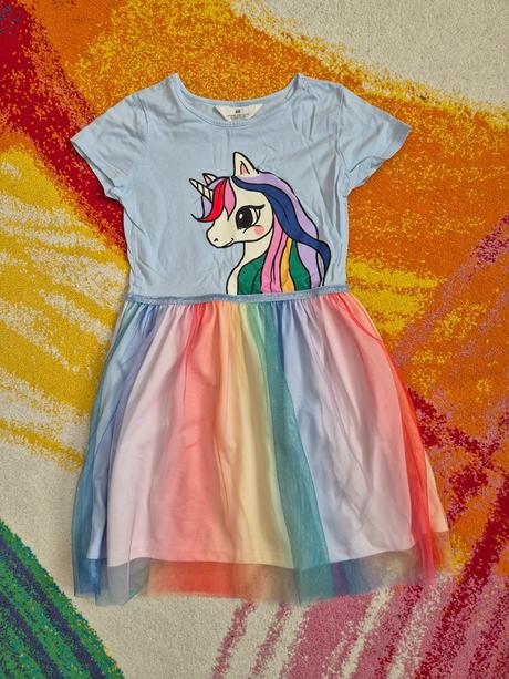 Šaty s jednorozcom, h&m,134