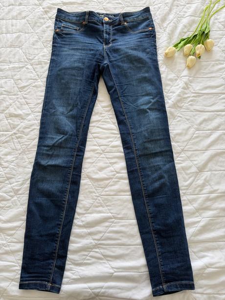 Tmavomodré elastické skinny rifle, new yorker,30