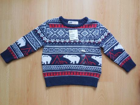 Svetrík so zimným motívom, h&m,86