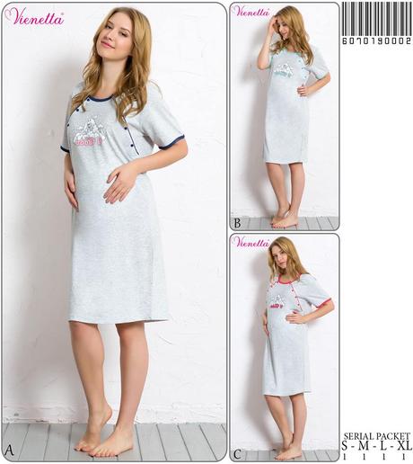 Materská nočná košeľa na kojenie bavlnená, vienetta secret,l - xxxl