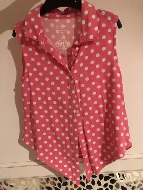 Bodkovana bluzka na uvazovanie, tesco,128