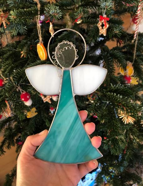 Vitrážový tiffany handmade anjel, 