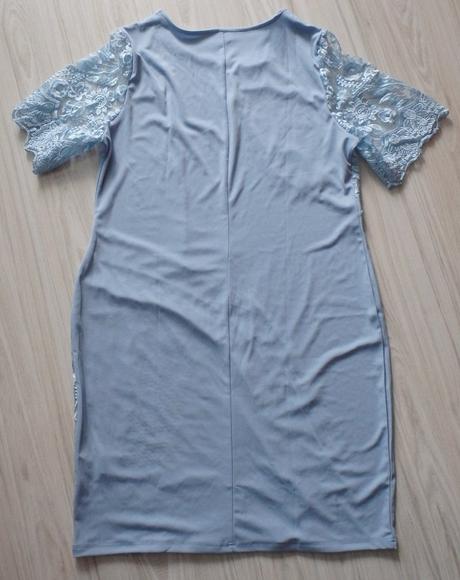 Šedo modré elastické šaty, 2xl/48, xxl