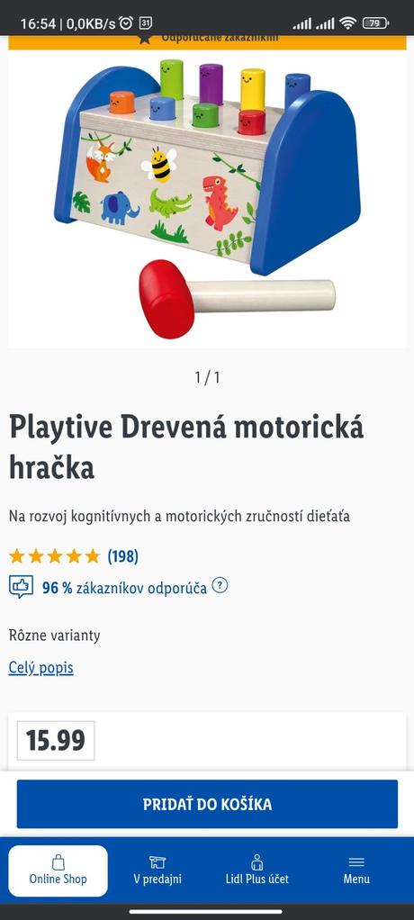 Drevená motorická hračka, 