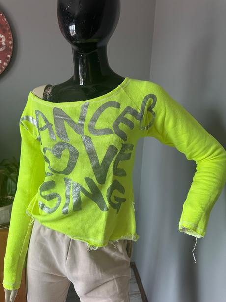 Neonková mikinka pink air, s