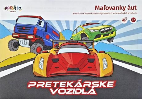 Omaľovanka pretekárske vozidlá,