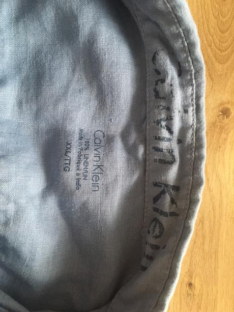 Ľanová košeľa, calvin klein, xxl, modra, calvin klein,xxl