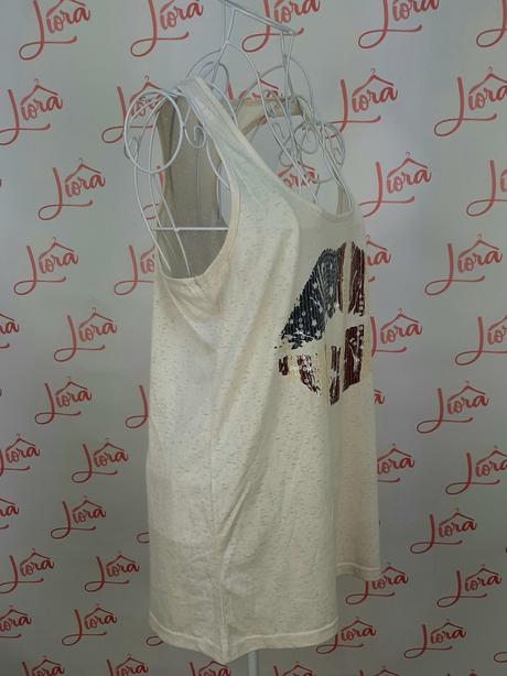 Pohodlné tielko s potlačou, fishbone,l