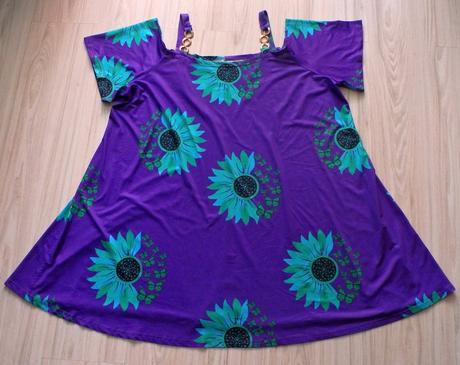 Letné minišaty/tunika, fialovo zelené, v. 2xl/3xl, xxl