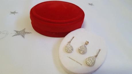 Strieborné náušnice + prívesok swarovski element, swarovski