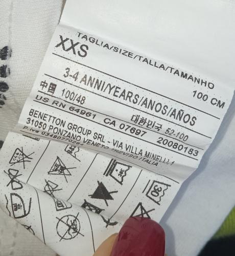Dievčenské biele tričko snehulienka (3-4 r.), benetton,98