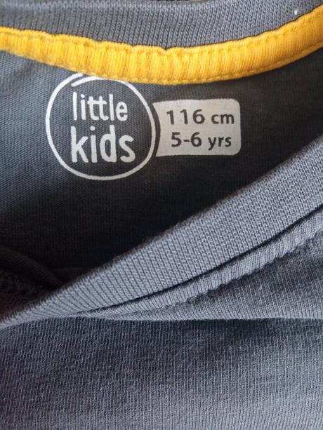 Chlapčenské sivé tričko so žltým nápisom (5-6r.), 116