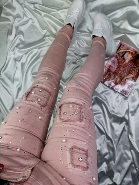 Ružové kamienkové rifle-m/l, m