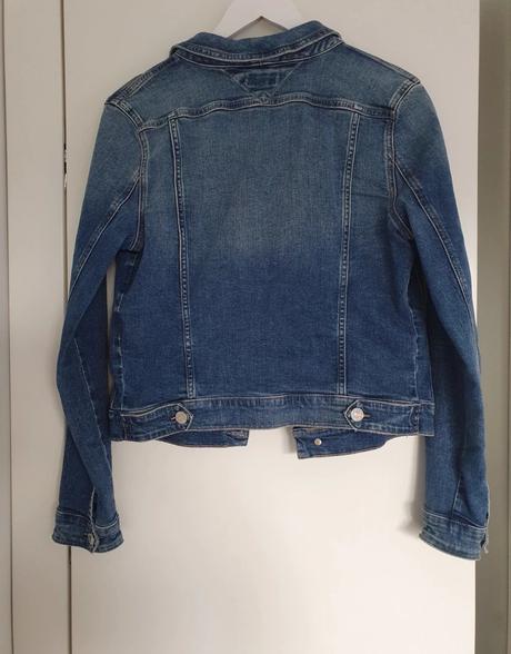 Tommy jeans riflová elastická bunda s-m, tommy hilfiger,s