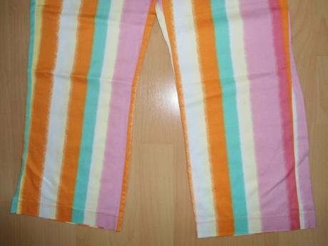 Farebne pasikove nohavice, s