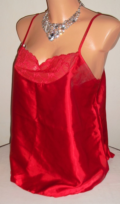 Satenova cervena sexy kosielka, m