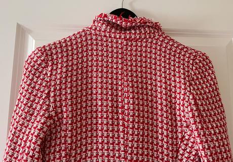 Bielo - červené kárované bavlnené sako zara, xs/34, zara,xs