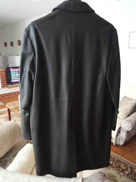 Pánsky kožený kabát-nový, nenosený, 52