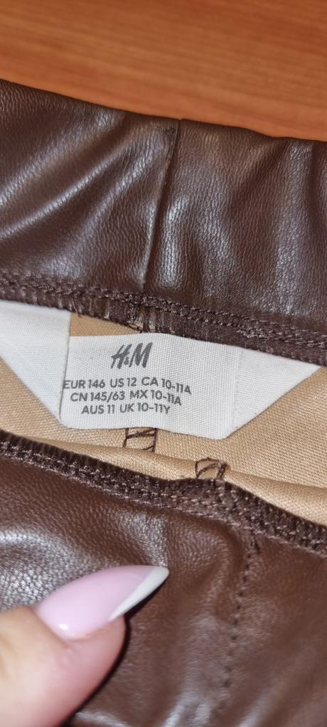 Koženkové zvonové legíny, h&m,146