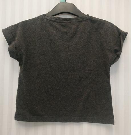 Sivý crop top s farebným motívom, yd, 134/140 cm, 140