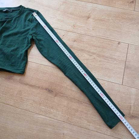 Zelený bavlnený crop top zara, zara,m
