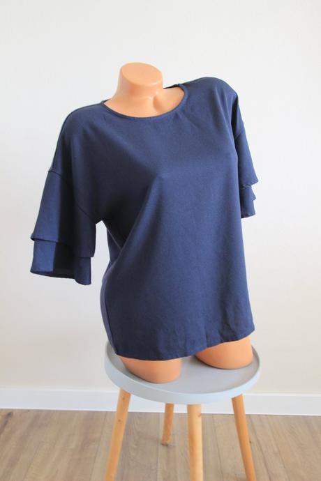 Elegantný tmavo modrý top, l, l