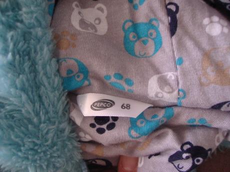 Huňatá vesta s mackom 1x použitá, pepco,68