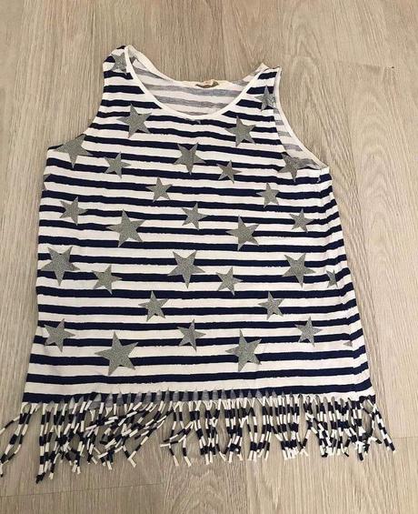 Letné tielko so strapcami, h&m,158