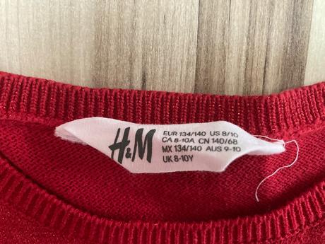 Červene šaty, h&m,134