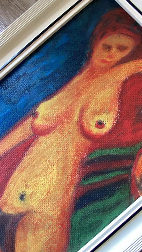 Starý obraz akt 31x 65 cm, 