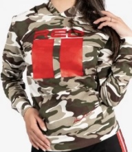 Dámska maskáčová mikina double red, l