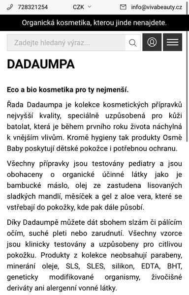 Organická kozmetika pre deti Dadaumpa