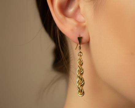 Náušnice zo žltého 14k zlata, 