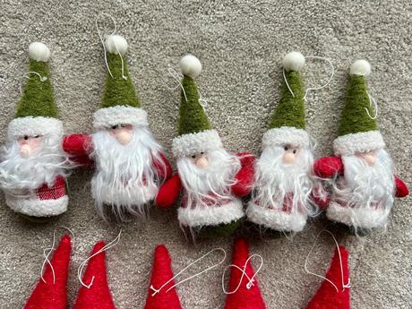 Vianočné ozdoby látkové mikuláš a škriatok, 