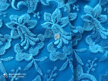 Modrá čipkovaná blúzka, xxl