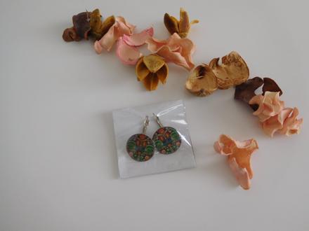 Náušnice zelenkavý vzor,, 