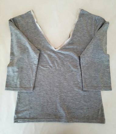 Sede tricko - velky vystrih, s