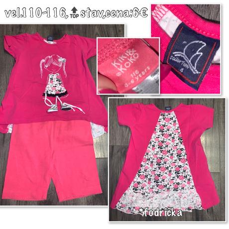 Veselé tričko s čipkou a kraťasami, 110
