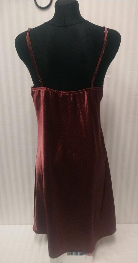 Bordovo hnedá nočná košeľa na ramienka, skir, s, s